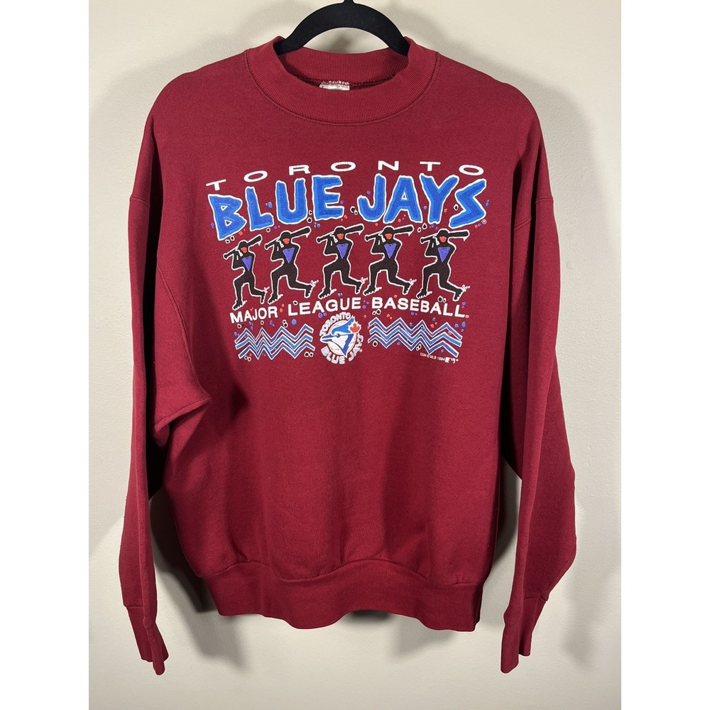 Vintage 90s 1994 Toronto Blue Jays Sweatshirt Maroon Size XL RARE USA Made (Q)